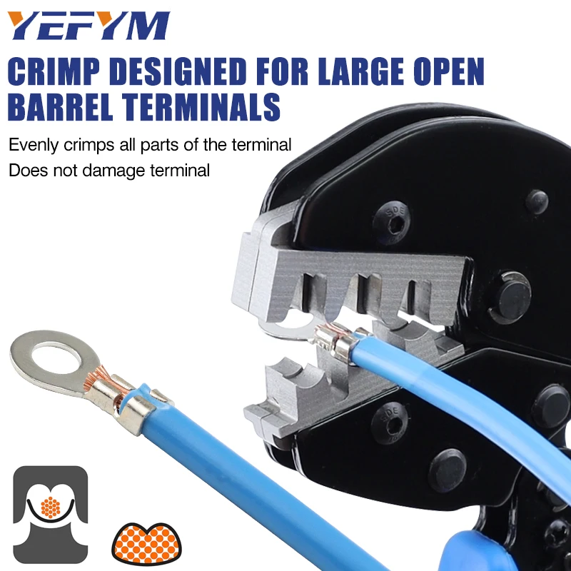 For Open Barrel Terminals YFL-431B Wire Crimping Pliers 6.3/8.2/10.2mm Spade 16-10AMG Crimping Tools Manual Crimp Fold Tools 4