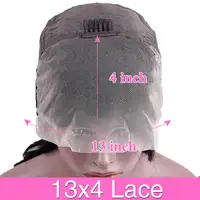 Perruques Bob à densité 220 %, lisses, en cheveux humains, avec dentelle frontale 13x4, en cheveux brésiliens Remy, pré-épilées, 16 pouces 6