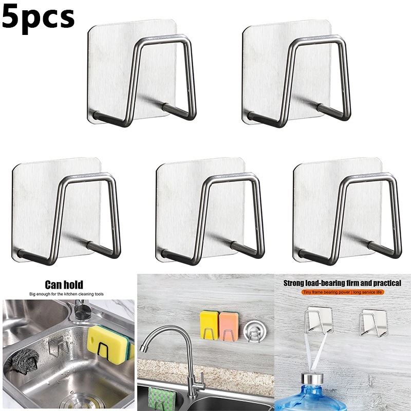 3 Pieces Sponge Holder Self Adhesive Sink Kitchen Stainless Steel