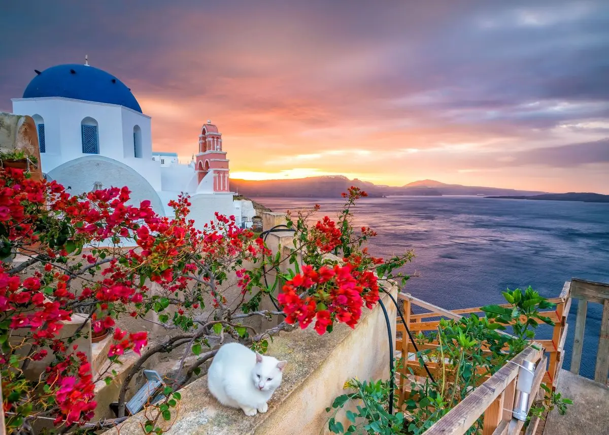 thumbnail image 1 of Póster de la costa de un hermoso paisaje de Santorini, Grecia, arte de pared de viaje, decoración, fotos, impresiones en lienzo, decoración estética de la habitación del hogar, 1 of 5