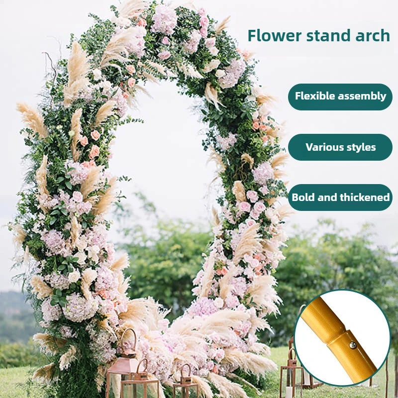 Iron ring balloon arch circular background frame outdoor wedding arrangement supplies background ring flower arch