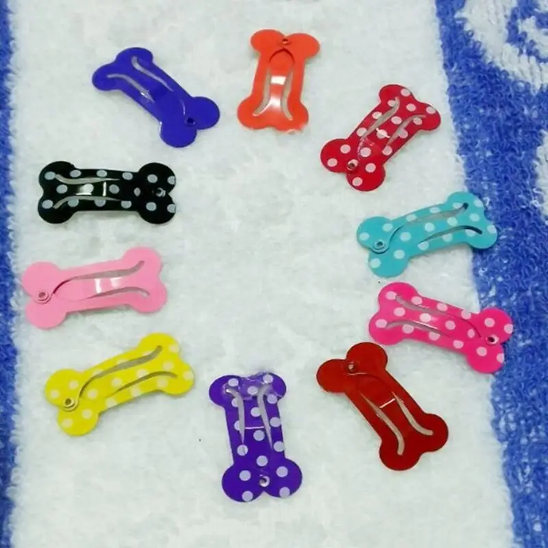 10pcs Bone Hair Clips Non Slip Dog Bone Pet Hair Clip Hairclips Metal Barrettes Accessories for Cosplay Party Pet Dogs