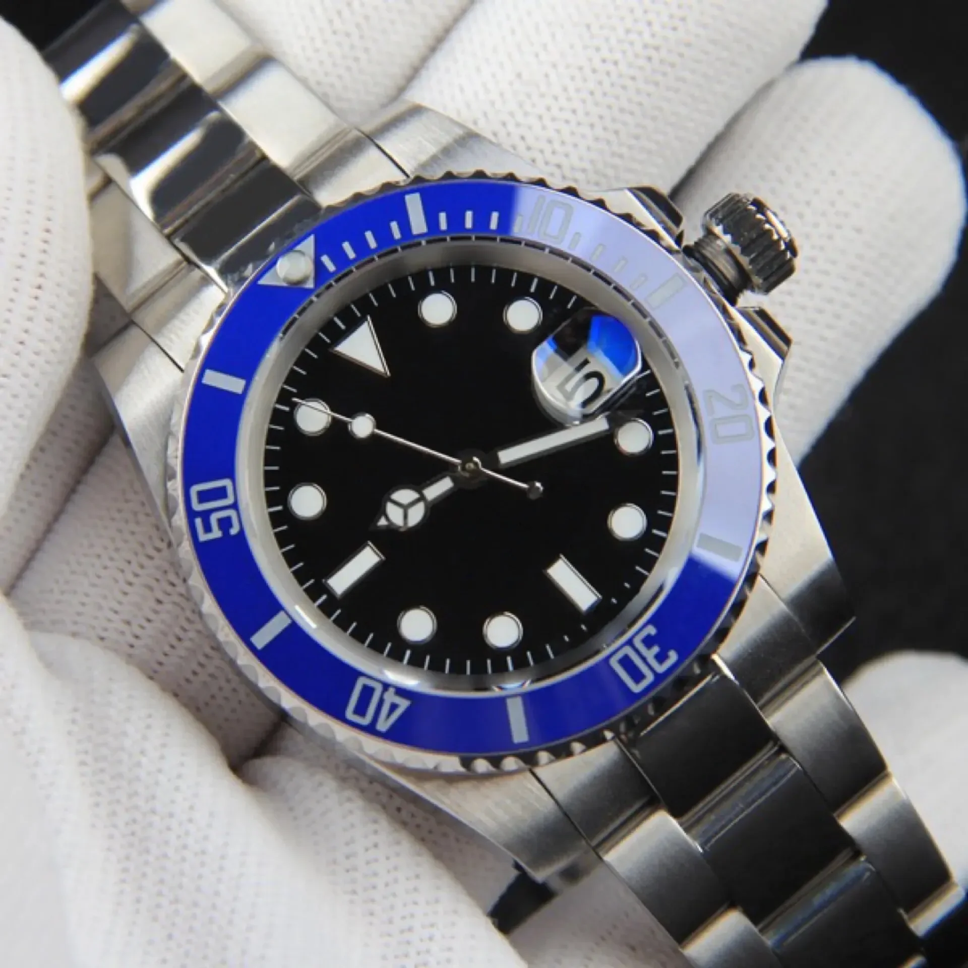 

Hot Sale Model Original Brand Men Watches 904l Steel Automatic Mechanical Ceramic Ring Daily Waterproof Luxury AAA Clocks 40mm