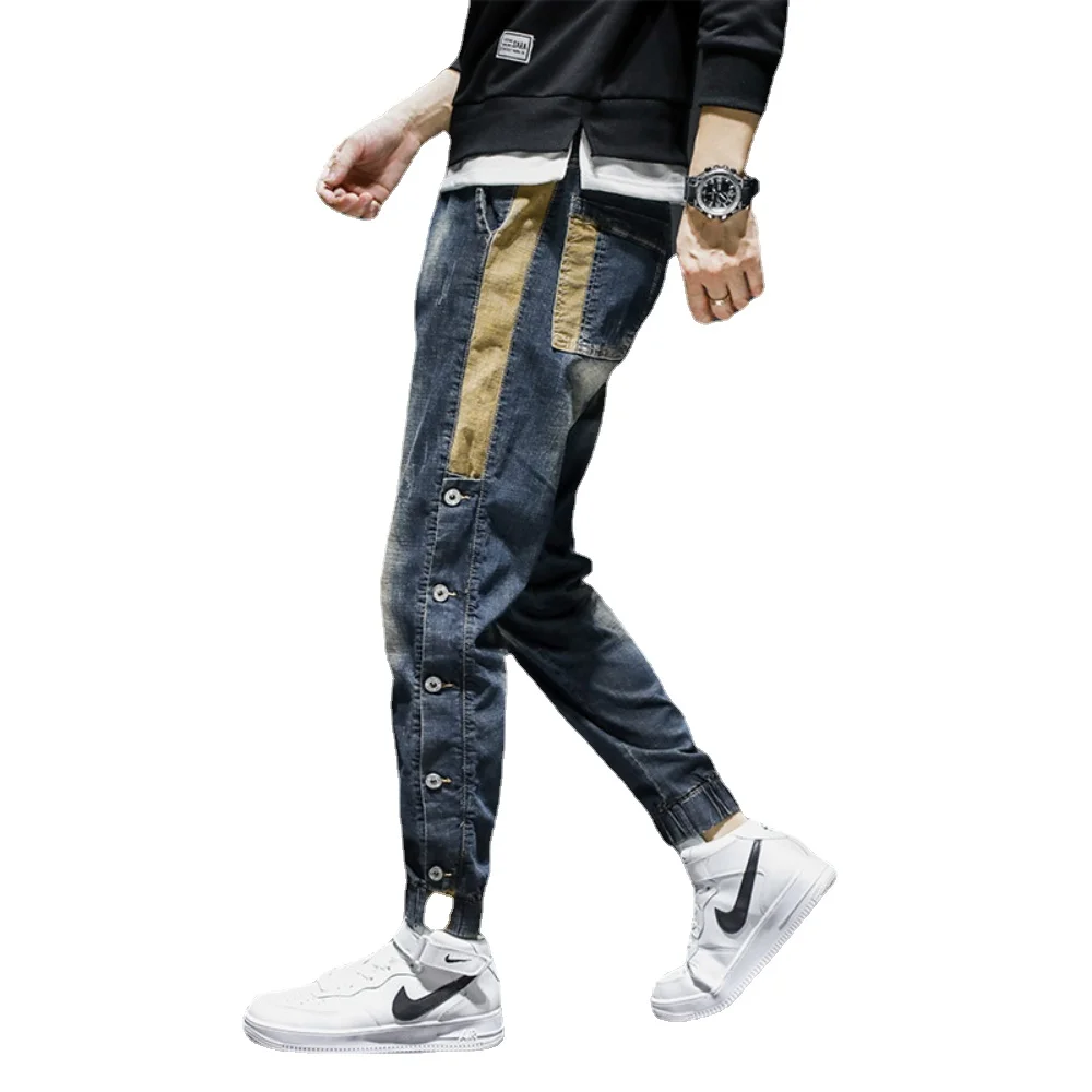 Mens Jeans 2024 Spring Denim Pants Joggers Stretch Baggy trousers Patchwork Elastic Wiast Men Jeans Homme y2k streetwear