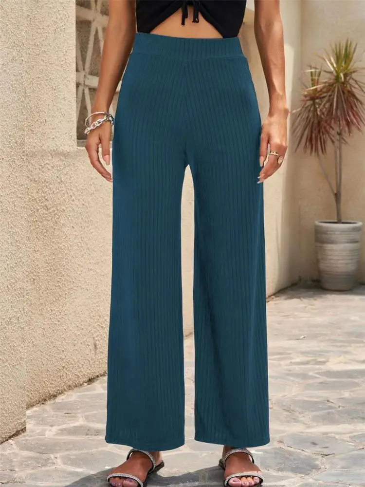 

New Women's Long Pants Khaki Breathable Elastic Loose Female Casual Outdoor Ladies Trend Trousers Wide Leg Pants Wholesale 3xl