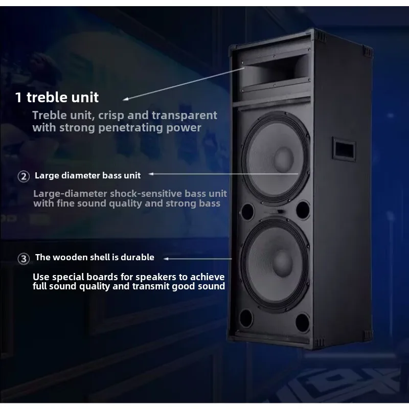 KYYSLB Dual 15 inch Outdoor Stage Sound System, High Power Wedding Meeting KTV Speaker, Professional Sound System