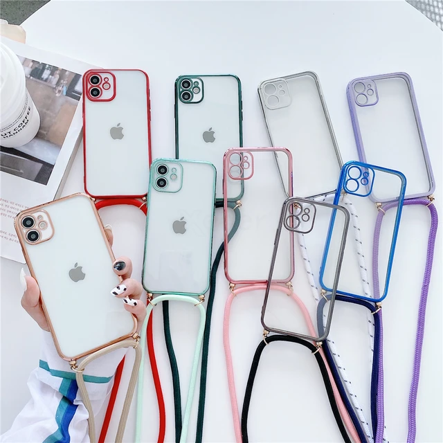 Acquista Custodia Morbida E Resistente Con Cordino A Tracolla Per IPhone 16, 15, 14 Pro, 13, 12, 11 Pro Max, XS, XR, X, 8, 7 Plus, Con Slot Per Schede, In Silicone In Italia A Partire Da 3.98 - Foto 2