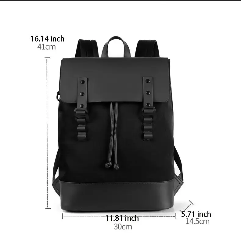 SWISS New Fashion Men's Backpack, 15.6-inch Waterproof Backpack, Casual School Backpack, with Laptop Compartment and Buckle 2