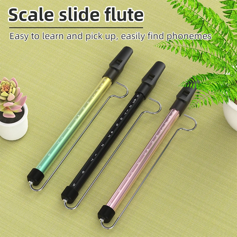 Metal Slide Whistle Scale Sliding DBAO Flute with Steel Sliding Rod Musical Enlightenment Instrument Toy Children Kazoo Flute