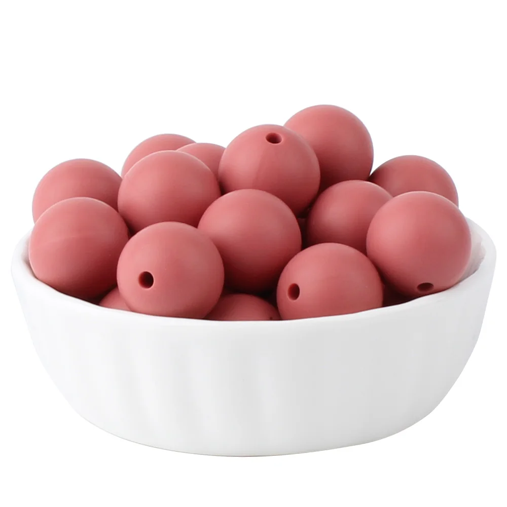 Silicone Beads - Round Decorative Set for Jewelry Making and DIY Crafts (20 Pieces)