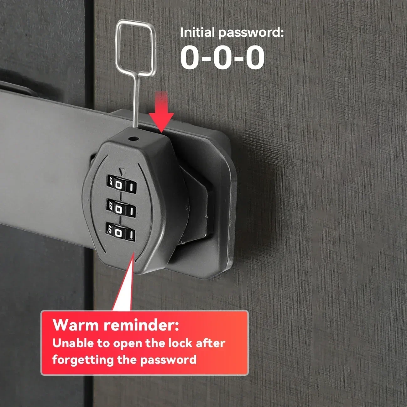 Combination Padlock 3 Digit Household Security Cabinet Keyless Drawer Zinc Alloy