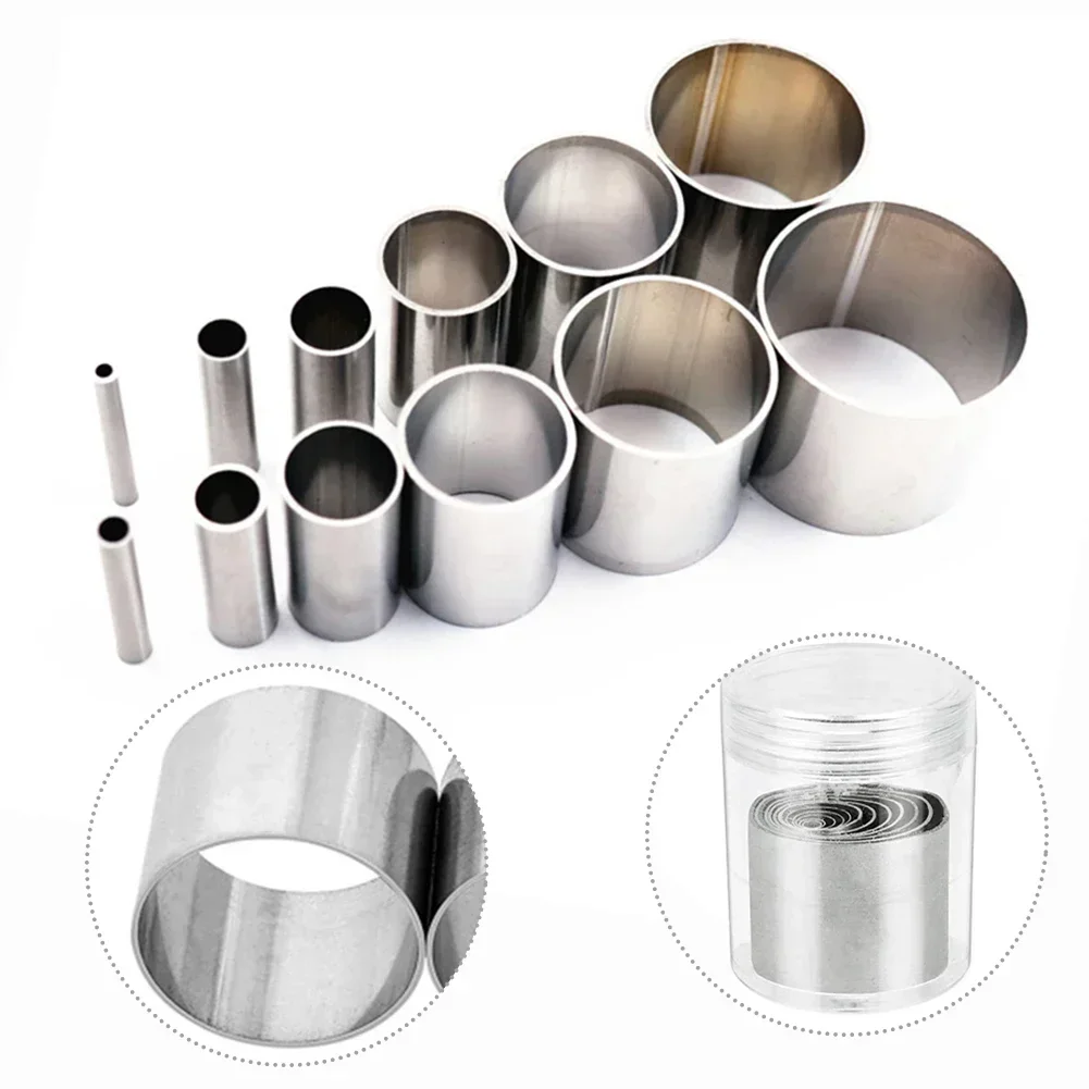 12Pcs 12 Sizes Hole Hollow Punch Cutter Set Storage Case Silver Stainless Steel Cutter Molds Circle Clay Cutters DIY Access