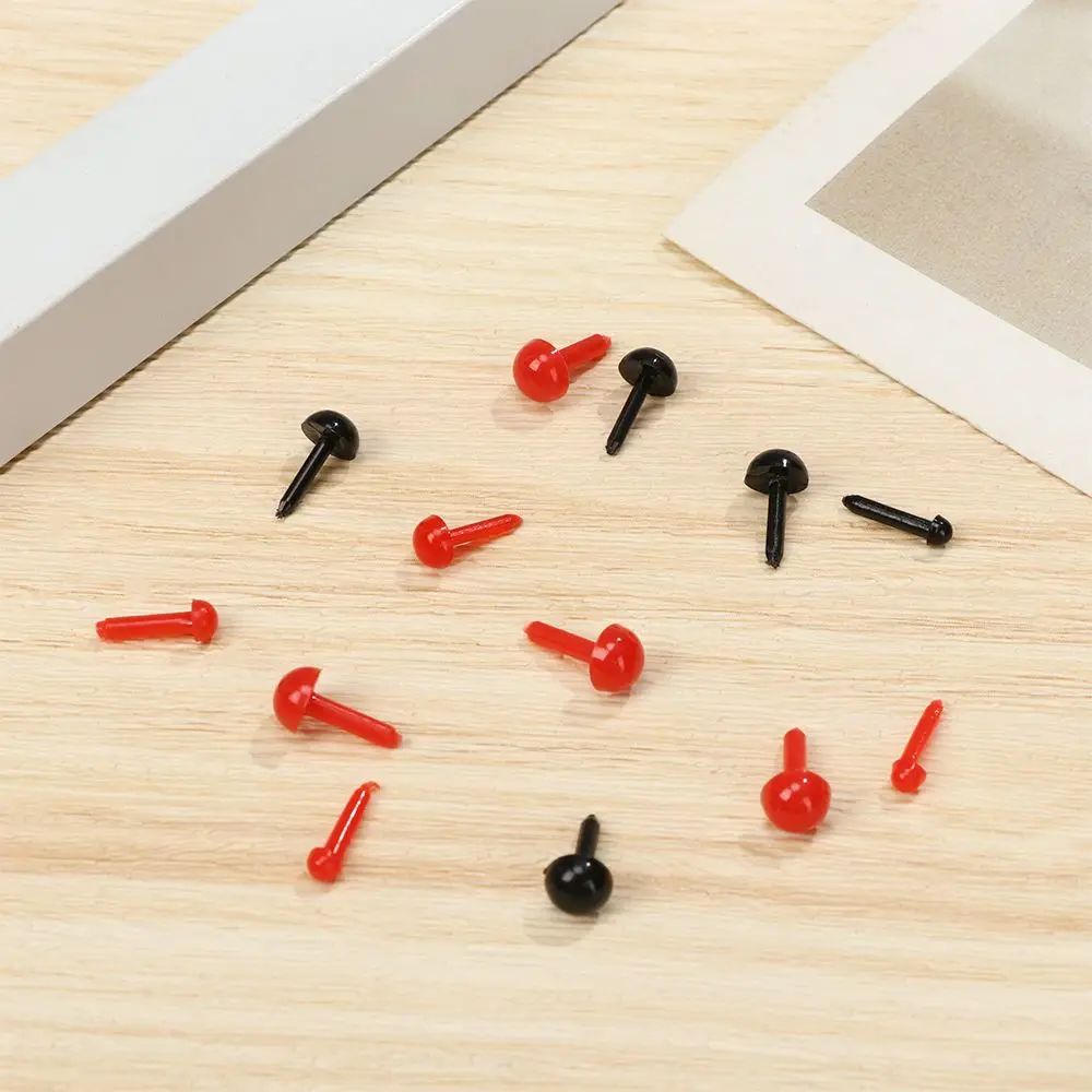 100Pcs Safety Oval Nose Plastic Stuffed Doll Eyes 3mm/4mm/5mm/6mm Plush Doll Eyes Safety Round Nose Animals Noses Accessories 3