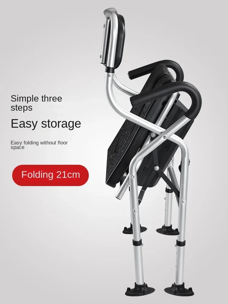 Elderly Support Toilet Chair, Bathroom Safety Enhancer, Stability Assist Seat, Foldable, NonSlip with Suction Cups Bathroom Aid 3