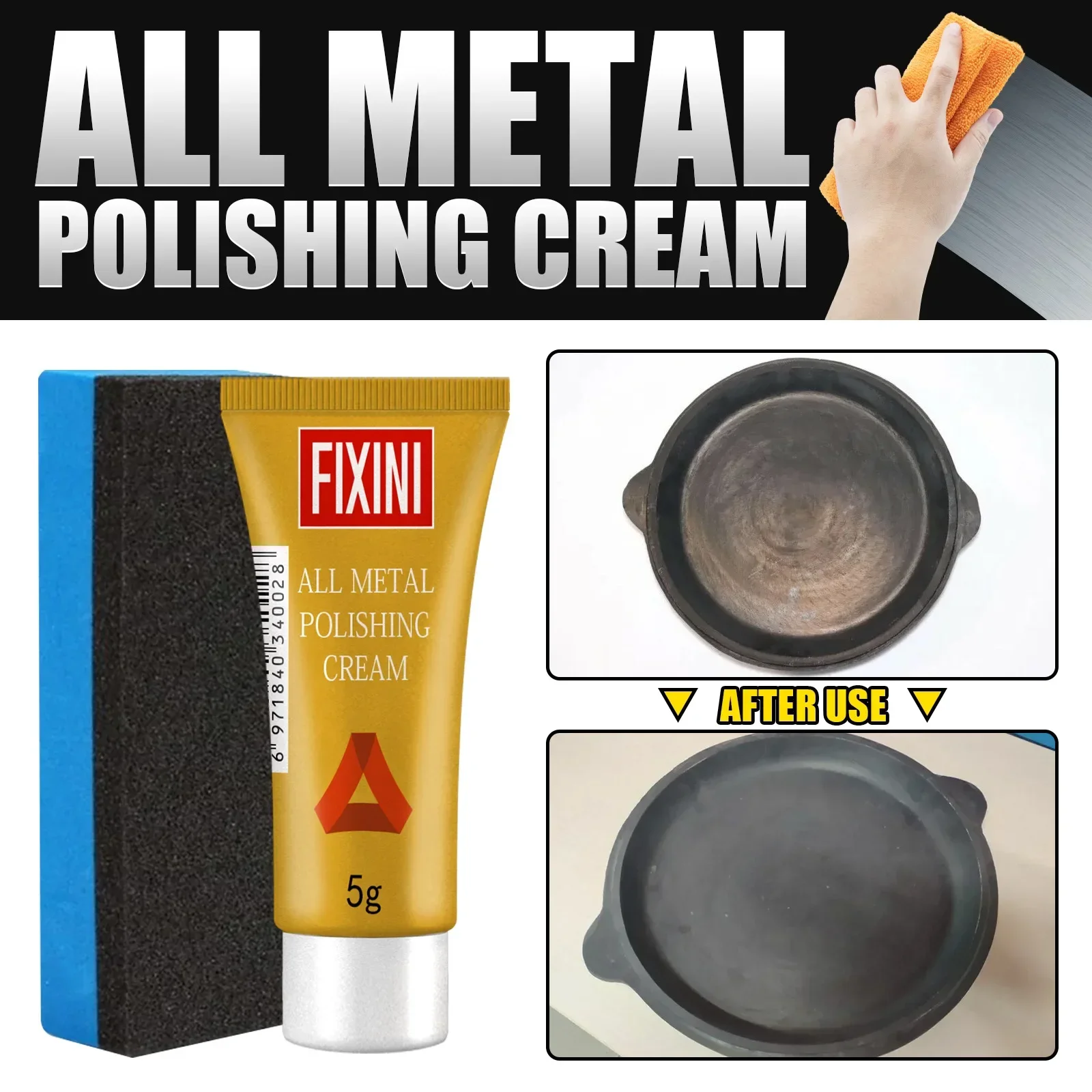 All Purpose Stainless Steel Paste Metal Polishing Cookware Cleaning Paste Household Kitchen Cleaner Washing Pot Bottom Hot Sale