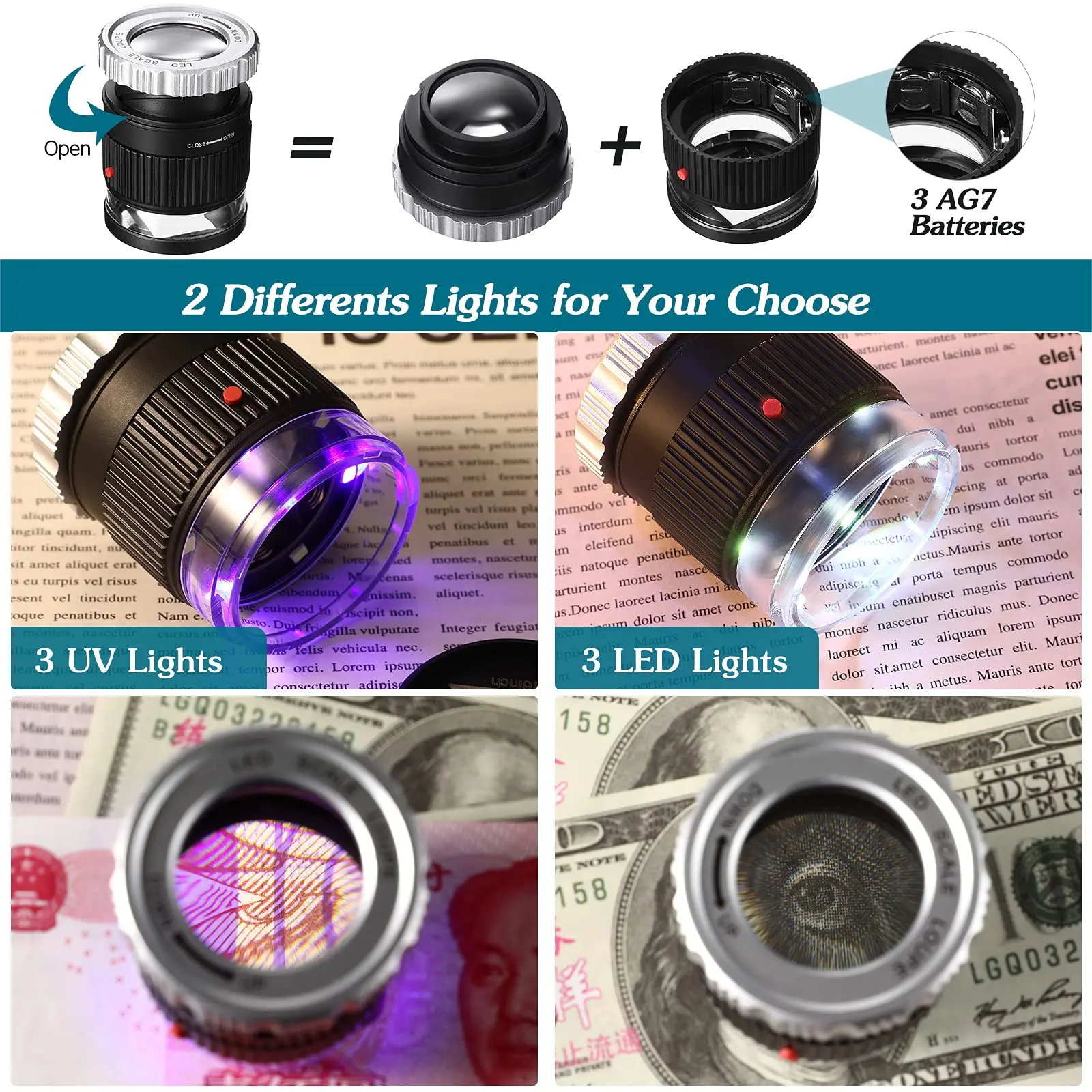 30X Pocket Magnifier with Scale LED UV Light Illuminated Magnifying Glasses Adjustable Focal HD Loupe Jewelry Tool Reading Lupa 5 30X Pocket Magnifier with Scale LED UV Light Illuminated Magnifying Glasses Adjustable Focal HD Loupe Jewelry Tool Reading Lupa - Image 5