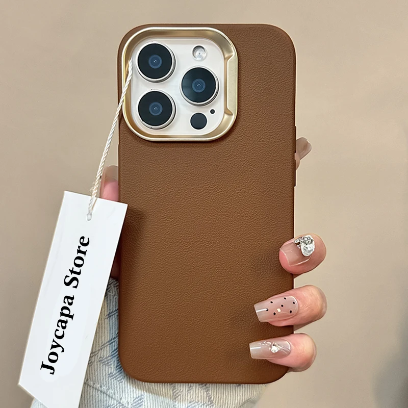 Luxury Leather Texture Soft Silicone Shockproof Bumper Case with Matte Finish