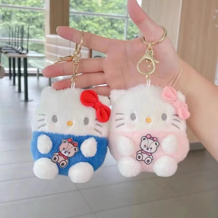 

Kawaii Sanrio Anime Plush Doll Pendant Coin Purse Hello Kitty My Melody Kuromi Backpack Decoration Key Chain Cute Birthday Gift