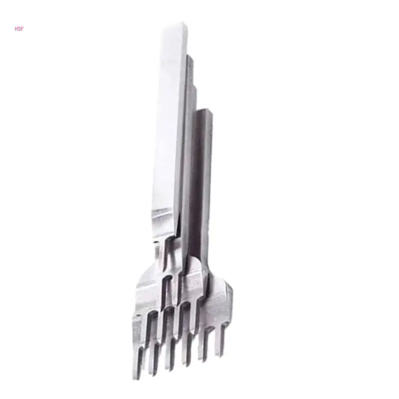 4pcs 가죽 공예 도구 간격 펀치 3/4/5/6mm 구멍 치즐 레이싱 바느질 바느질 DIY 가죽 공예 도구 DIY