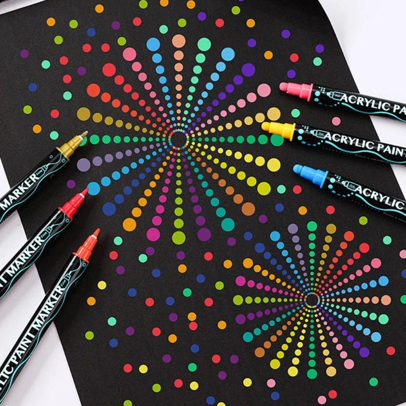 종이 돌 바위 캔버스 나무 유리 DIY 카드 제작에 그리기 위한 아크릴 마커