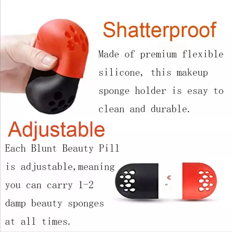 1PC Soft Silicone Sponge Storage Box Egg Stand Powder Puff Drying Holder Mildew Proof Cosmetic Puff Beauty Case Makeup Accessory 4