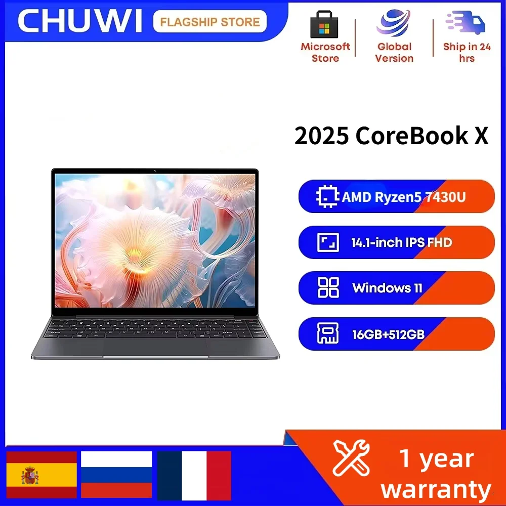CHUWI 2025 Corebook X Ryzen5 7430U ゲーミングノートパソコン 14
