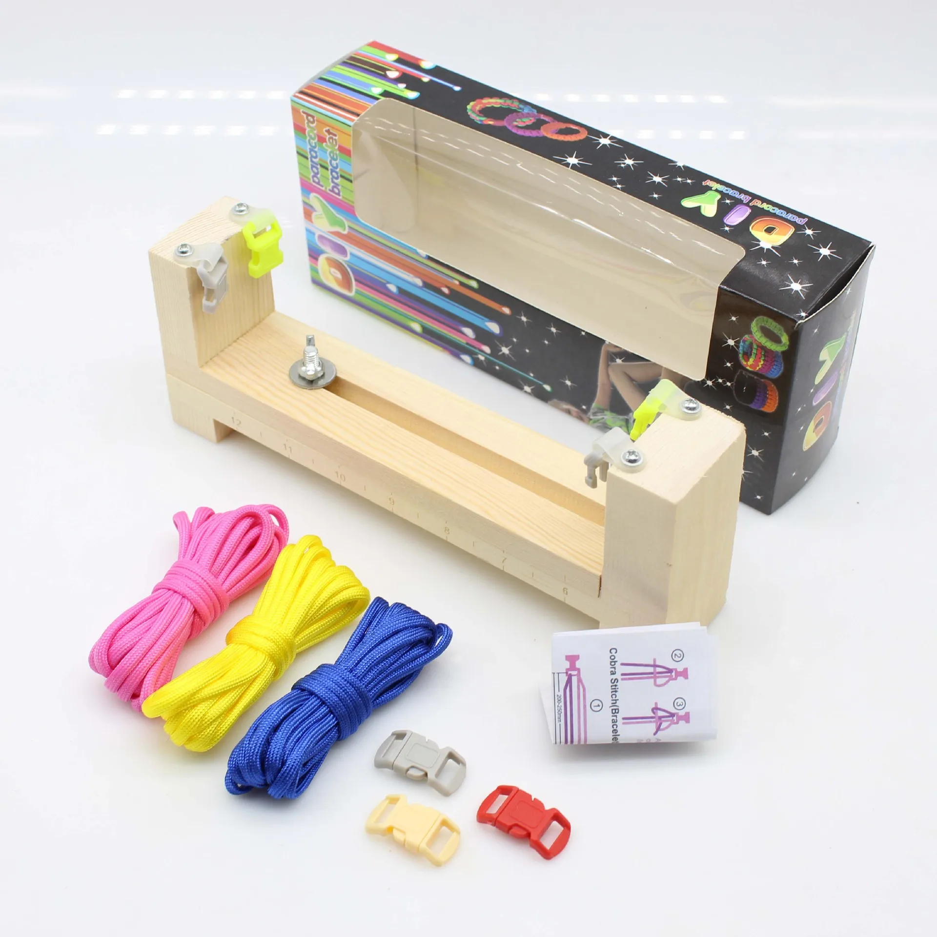 DIYjigsolidwoodparacordbraceletmakerknittingtoolKnotBraided