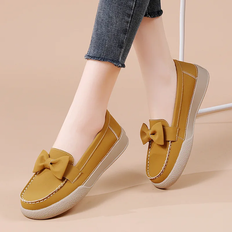 

Genuine Leather Platform Wedge Shoes for Women Chunky Sneaker White Casual Youth Girls Heighten Loafers Ladies Flats 2024 Summer