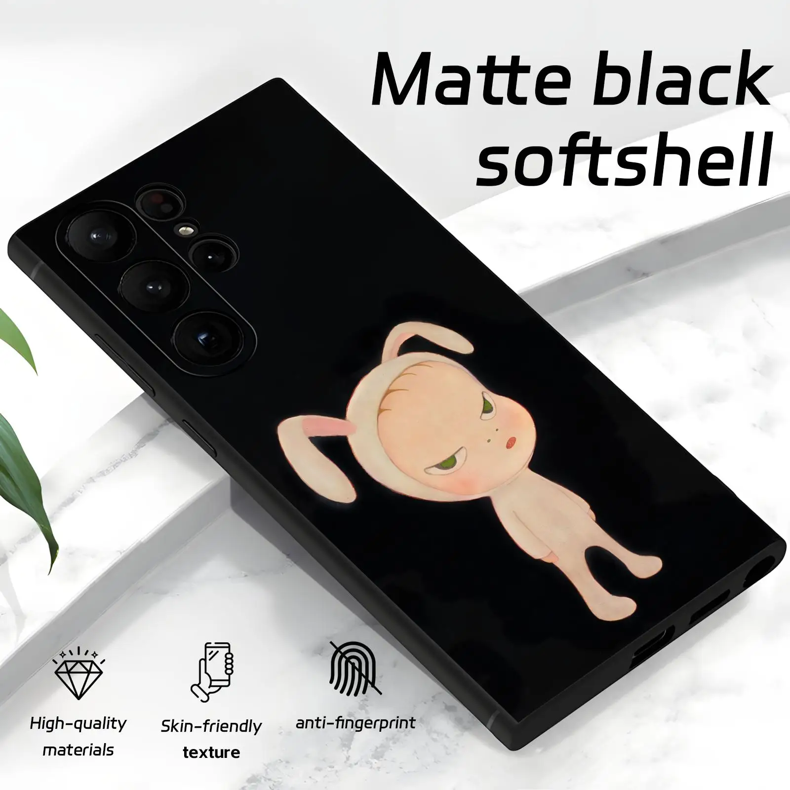 Y-Yoshitomo-ES Nara Soft Black Shockproof Phone Case