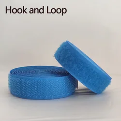 Colorful 20mm Non - Adhesive Hook and Loop Fastener Tape - 10M Nylon Fabric - 1Meter (Width 20mm Blue)