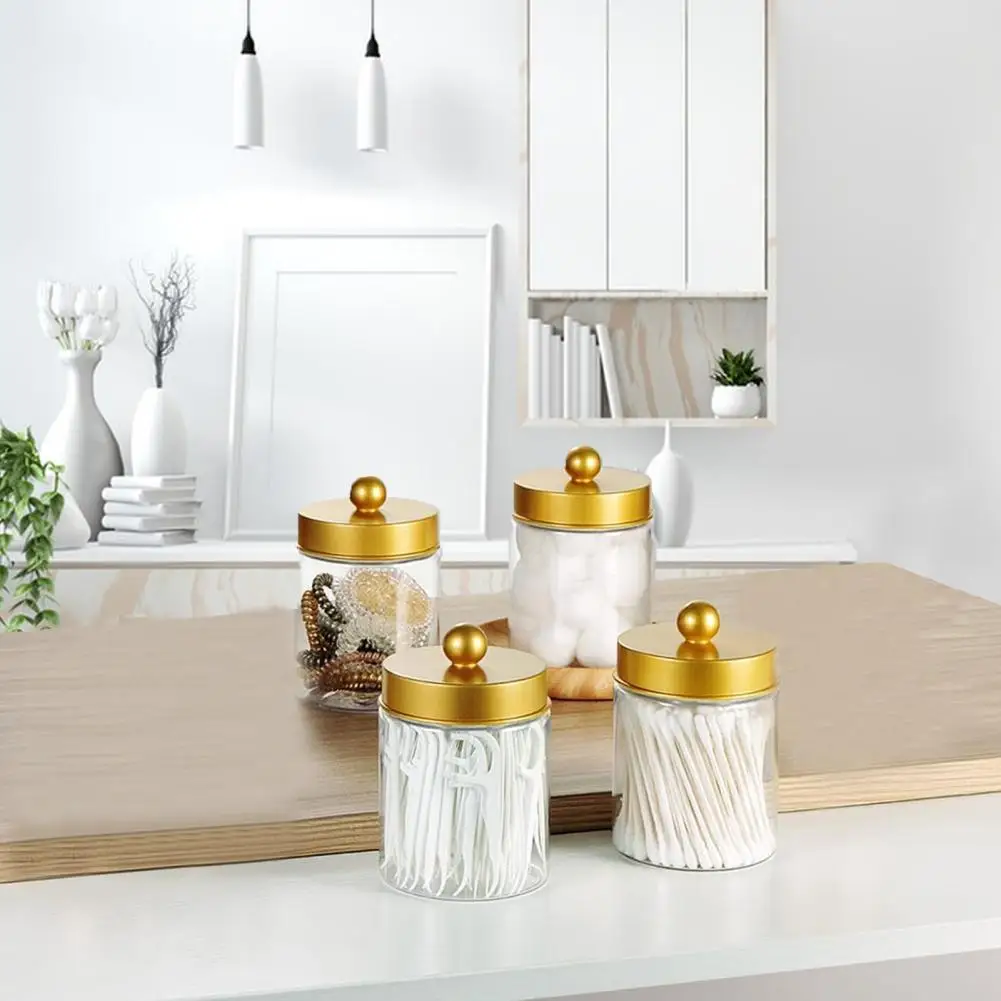 

Storage Jar Set Glass Apothecary Jar Containers Set for Bathroom Vanity Makeup Storage Organization Glass Storage for Dresser