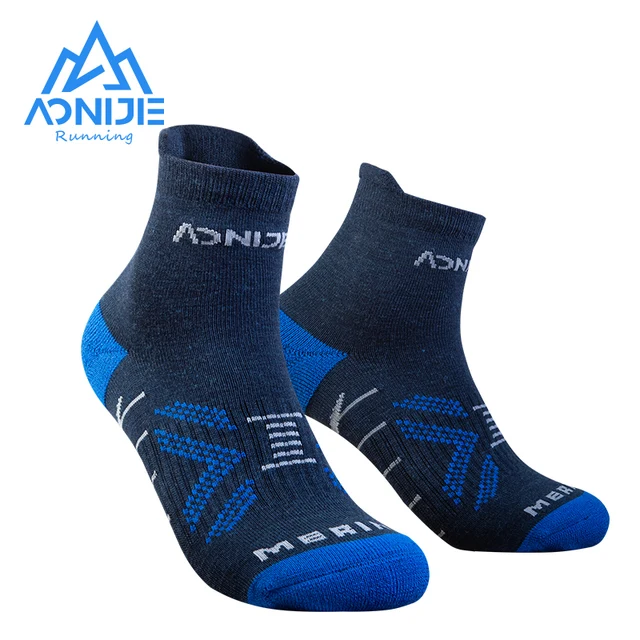 One Pair AONIJIE E4828 E4829 Sports Low Cut Socks Knee-High Thickened Wool Socks Winter Warm For Running Climbing Camping