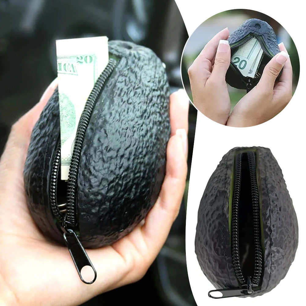 

Avocado Shape Coin Pouchs Waterproof Wear Resistant Coin Bag Portable Wallet For Outdoor Travel Earphone Jewelry