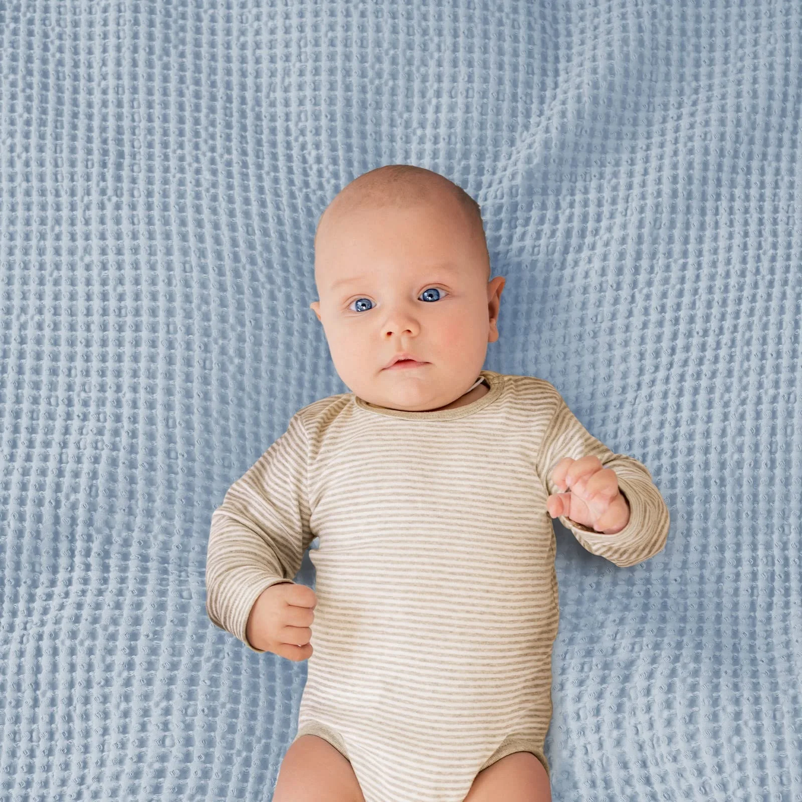 Baby 100% Cotton Waffle Weave Blanket Lightweight Washed Soft Breathable Blanket Perfect Blanket Layer for Kids Baby - 3