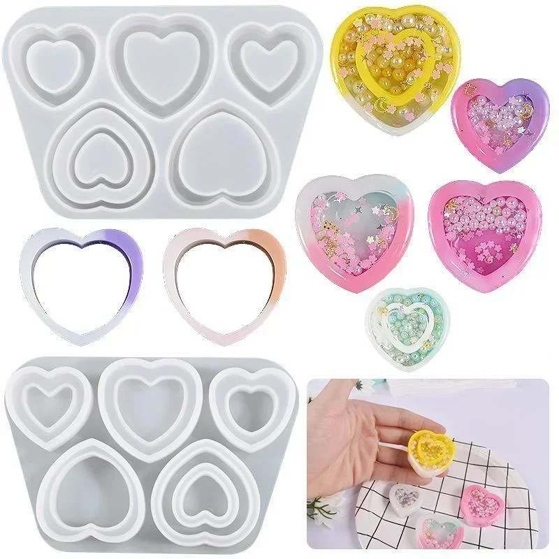 Resin Shaker Silicone Molds DIY Heart Shape Mold Silicone Epoxy Resin Mold Jewelry Tools Jewelry Accessories