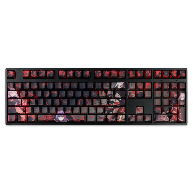 Chaves Pbt Lados Tintura Subbed Keycaps Anime dos Desenhos Animados Gaming Key Caps Cherry Perfil Keycap para o Destino Estadia Noite Matou Sakura 108 - Imagem 5
