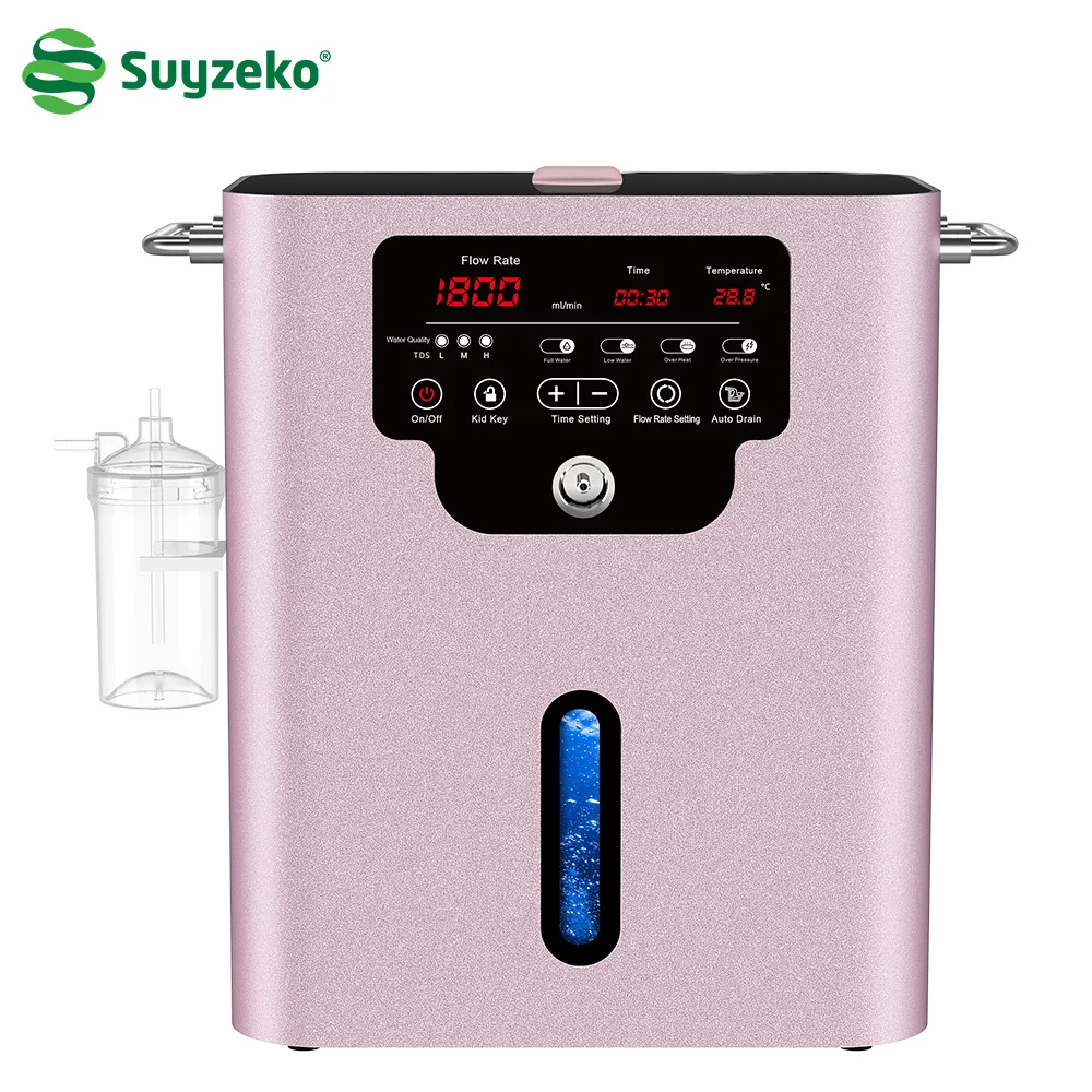 Suyzeko H2 Inhaler Hydrogen Water Generator 1800ML Hydrogen Inhalation Machine Deep Relaxation Therapy Home Care Beauty