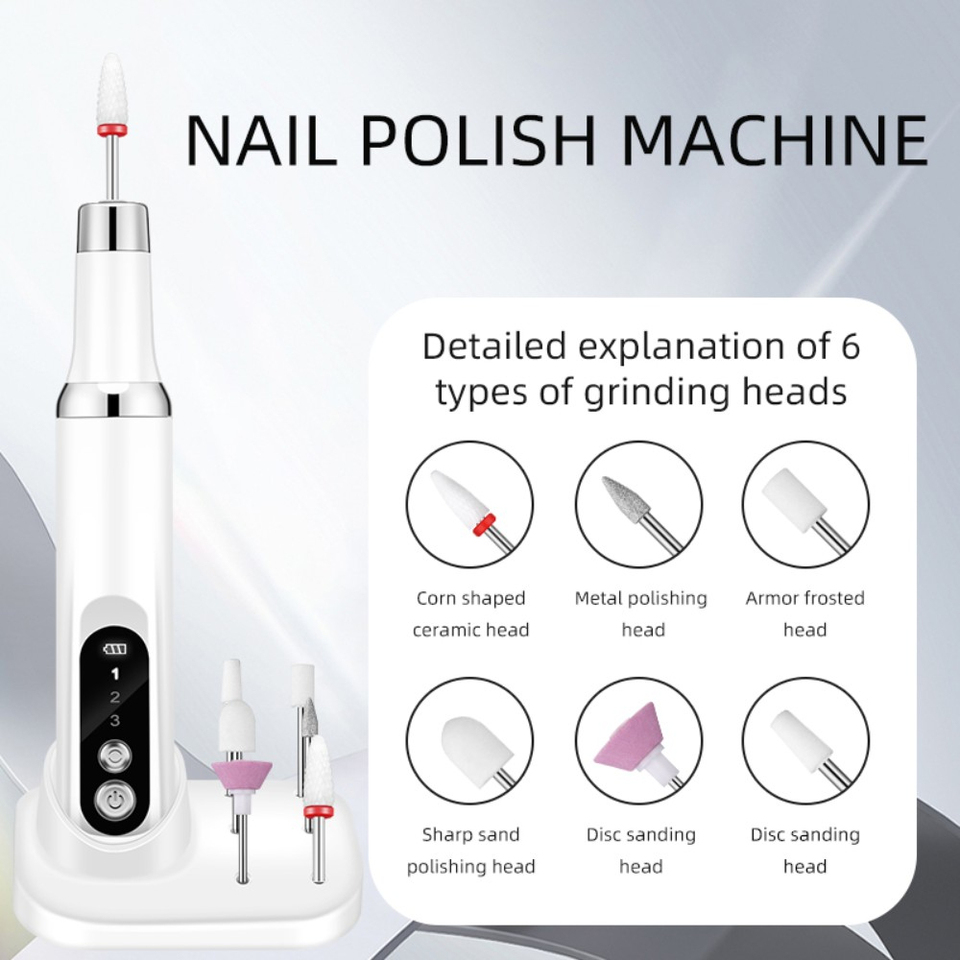 Electric Nail Polisher Drill Bits Professional Nails Grinding Polishing Dead Skin Removal Art Sanding File Pen Manicure Machine