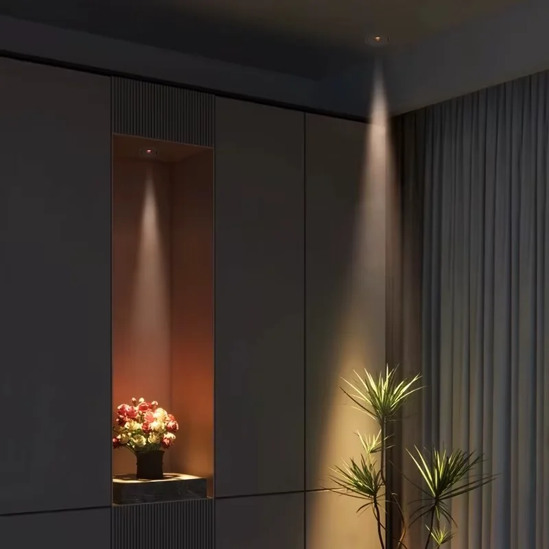 Ultra-thin LED spotlights Embedded In Home Living Room Ceiling Teahouse Atmosphere Light Beam Angle 3&deg;8&deg;15&deg; Small Angle museum led ceiling light,ceiling light,dimmable spotlights