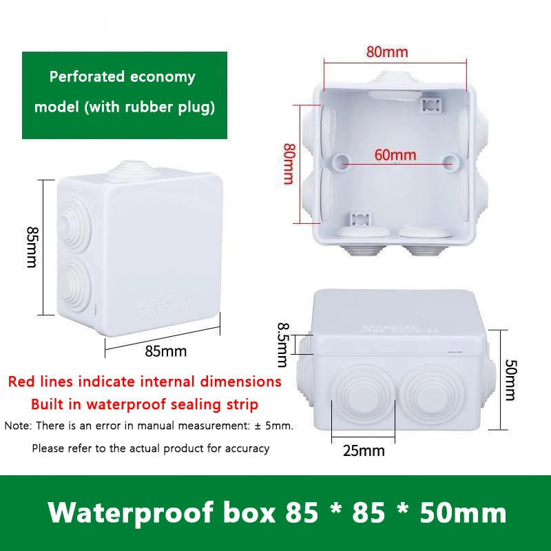 1pc IP65 Waterproof White PVC Electrical Enclosure for Indoor and Outdoor Wiring