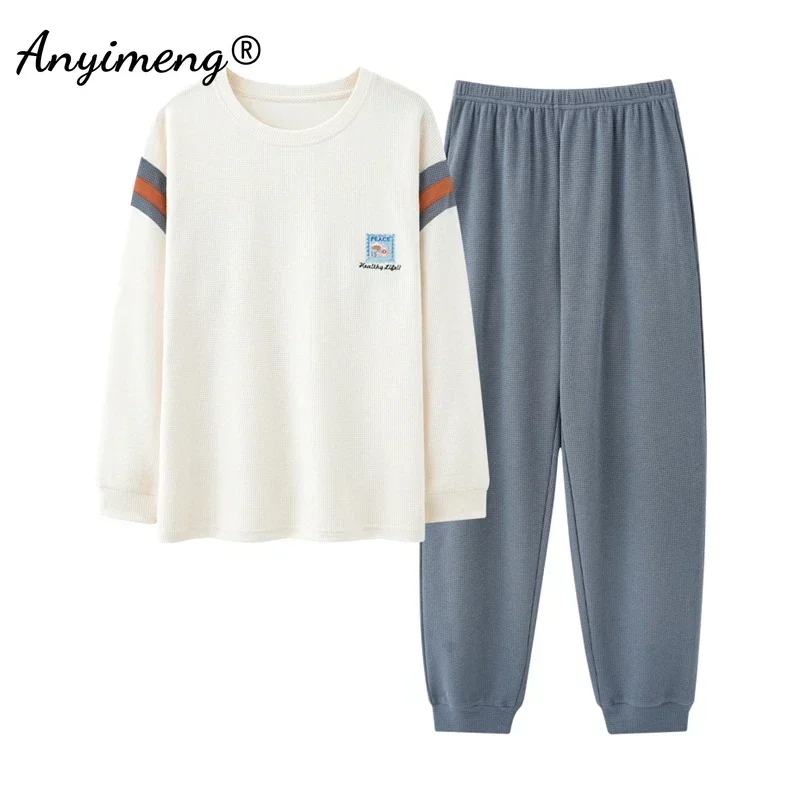 جديد الخريف الشتاء الهراء القطن النساء منامة طويلة الأكمام ملابس نوم لينة الرياضة بيجامة الياقة المستديرة امرأة ملابس خاصة