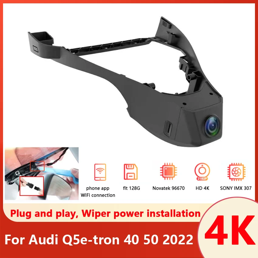 

Plug and play Car DVR Wifi Video Recorder Dash Cam Camera UHD Night Vision High Quality For Audi Q5 E-tron Q4 E-tron 2022 2023