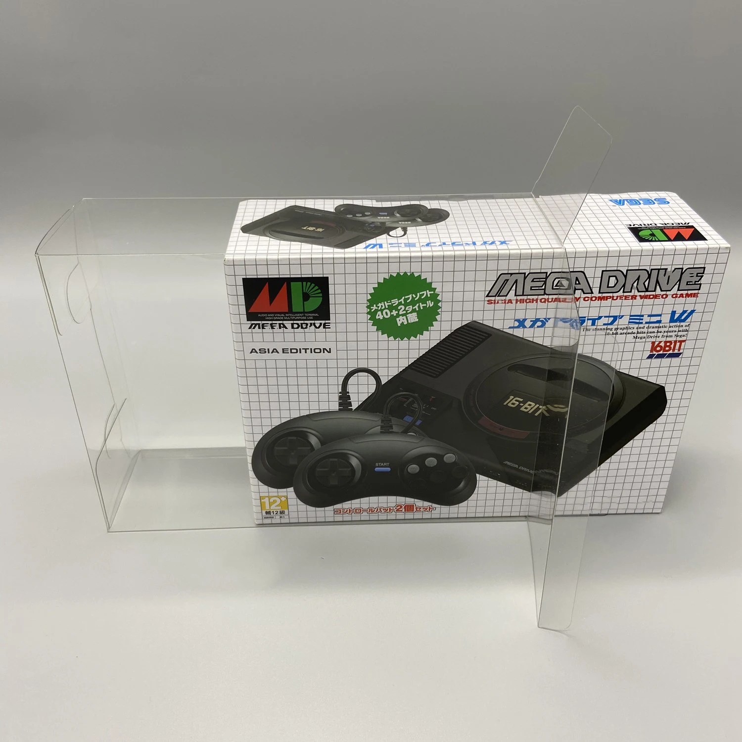 1 Scatola Protettiva Per Sega Mega Drive Mini Japan Versione Giapponese Md Genesis Clear Display Case Collect Box