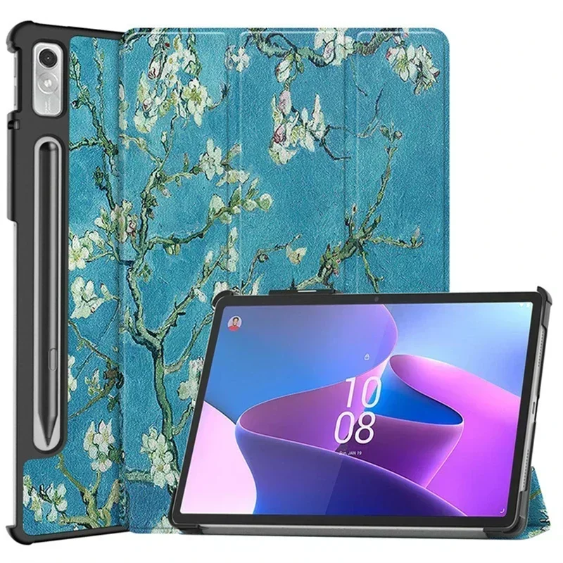 美品 Lenovo Tab P12 128gb+32gbSDカード+Case New For Lenovo Tab P12 Case 12.7 inch 2023 Tri-Folding Stand