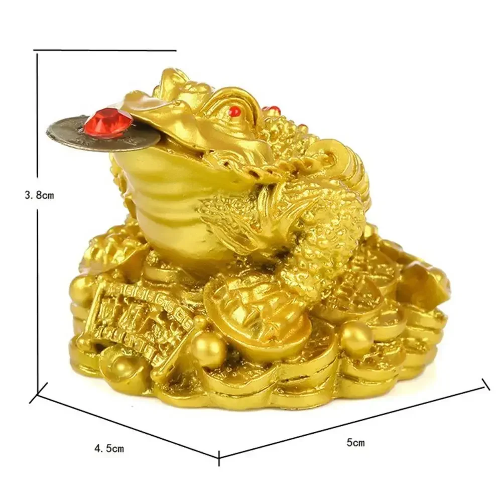 2023 Chinese Fengshui Ornament  Lucky 3-Leg Frog Wealth Toad Animal Figurine Statue for Home House Office Desk Table Decoration