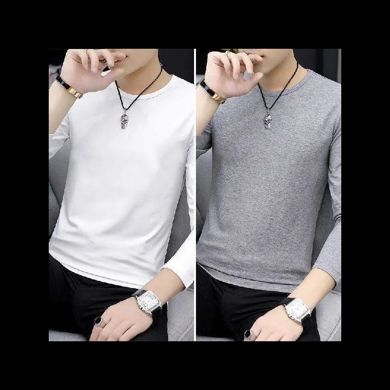 Round neck dark gray + Blue