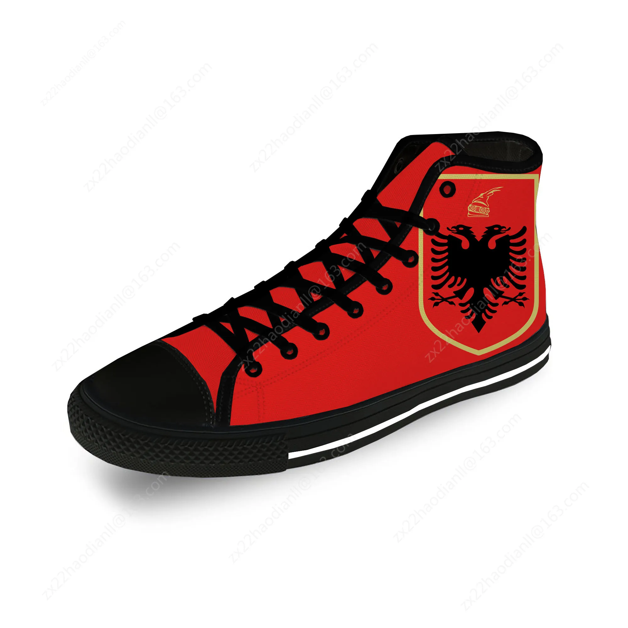 Albania Flag Eagle High Top Sneakers Mens Womens Teenager Casual Shoes Canvas Running Shoes 3D Print Breathable Lightweight shoe