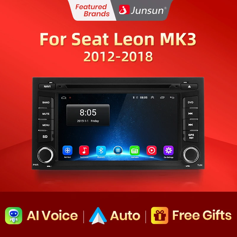 Junsun Ai Voice 2 Din Android Auto Radio For Seat Leon Mk3 5f 2012 ...