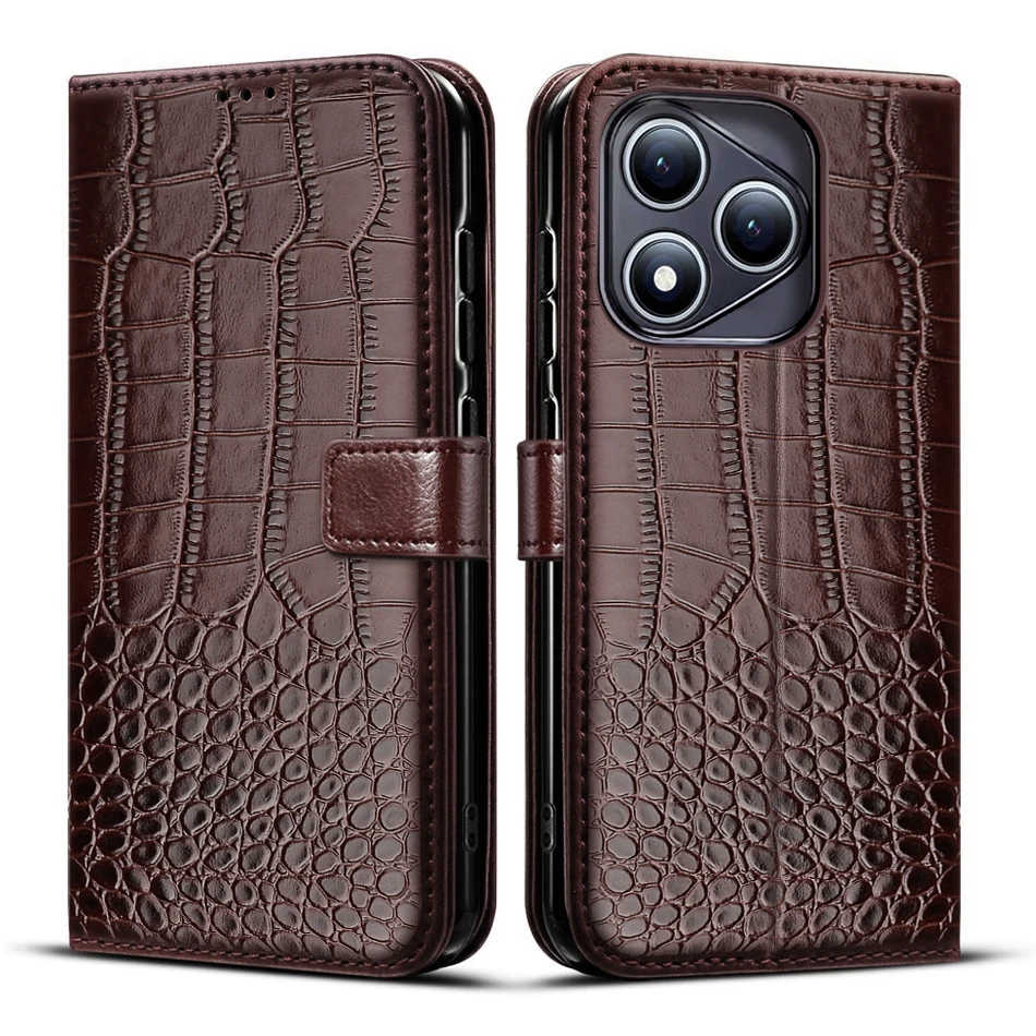 Leather Wallet Phone Case with Card Holder & Magnetic Flip Stand - Shockproof Protection