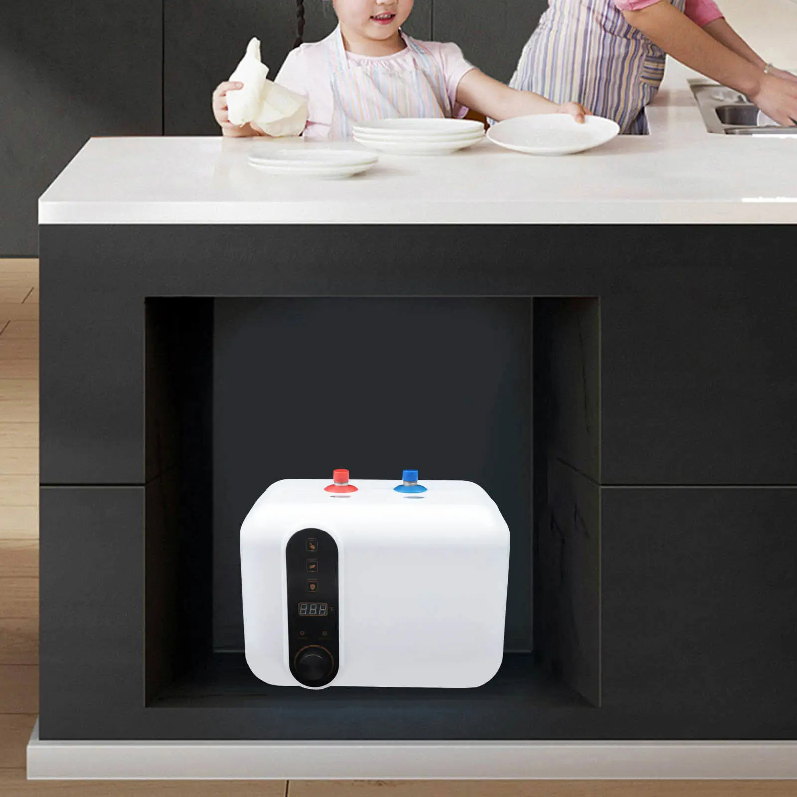10L Electric Instant Hot Water Heater 110-120V Compact Mini Tank Storage Under Sink Tap Kitchen Bathroom 1500W